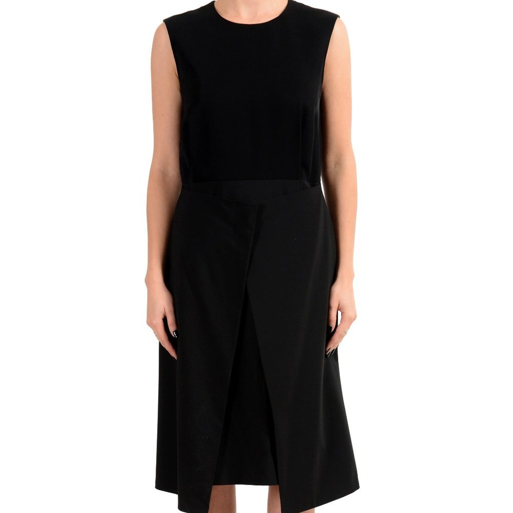 NWT Hugo Boss "Delieta" Wool Black Sheath Dress